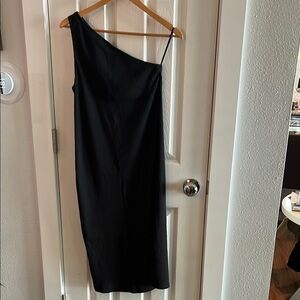 GAP Black Asymmetrical One-Shoulder Dress